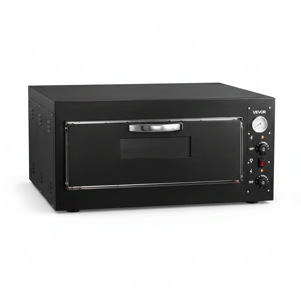 Pizza Oven Electric, 24" Commercial Countertop Pizza Oven, 842°F Max Temp, 4200W Indoor Pizza Maker with Thermometer, Dual Temp Control Knob, Even Heat Pizza Cooker for Restaurant and Home Use