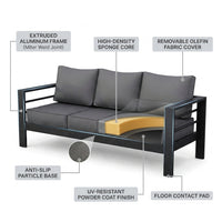Aluminum Patio Furniture Set, 7 Piece Metal Outdoor Set, Patio Furniture Set with Waterproof Covers for Backyard Garden（Grey） — How It Works