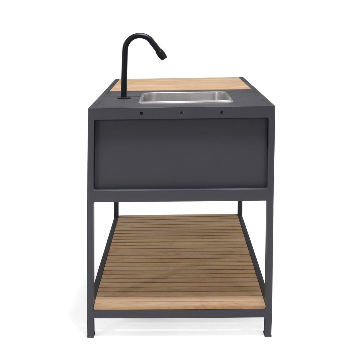 Teak & Aluminum Outdoor Kitchen with Sink