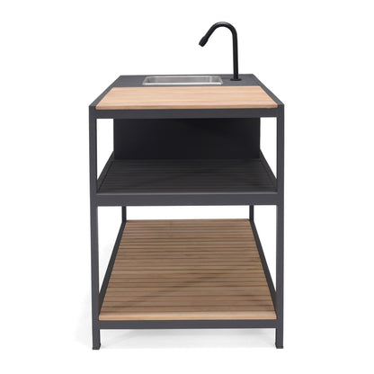 Teak & Aluminum Outdoor Kitchen with Sink