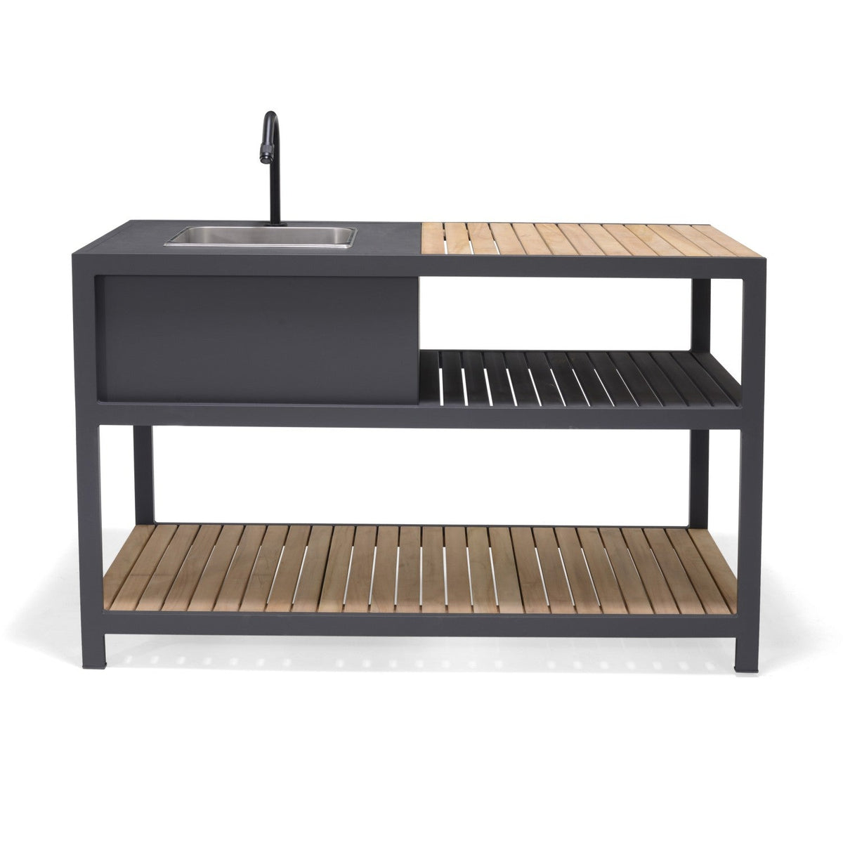 Teak & Aluminum Outdoor Kitchen with Sink