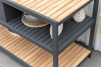 Teak & Aluminum Outdoor Kitchen with Sink