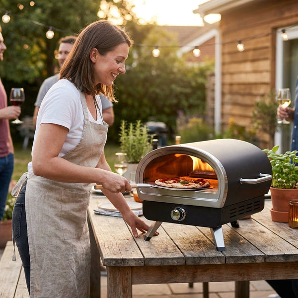 Propane Pizza Oven Built for Backyard Entertaining, 12 inch Stone, Rotatable Motor, Quick Heat-Up