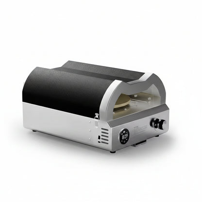 12 In. Propane Pizza Oven, Outdoor Pizza Oven in Black with Rotating Pizza Stone, Glove and Pizza Cutter