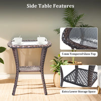 9-Piece Outdoor Patio Furniture Set with Fire Pit Table,Swivel Chairs and 6" Thick Cushions,Sectional Sofa and Ottomans,Patio Conversation Set for Porch Deck Garden Backyard